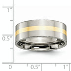 Inlay Wedding Band in Titanium & 14K Gold, 8mm
