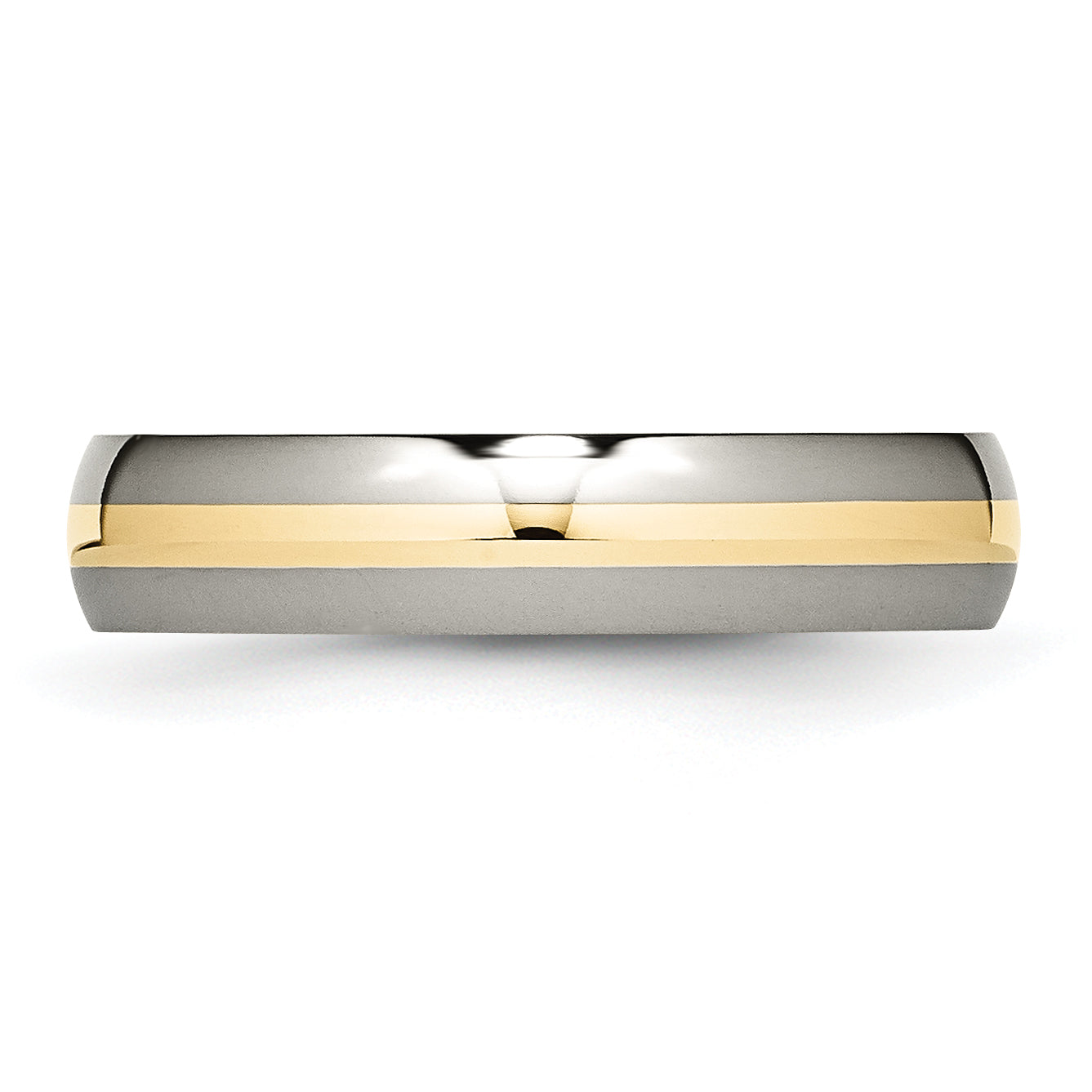Inlay Wedding Band in Titanium & 14K Gold, 5mm