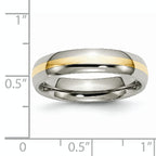 Inlay Wedding Band in Titanium & 14K Gold, 5mm