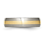 Inlay Wedding Band in Titanium & 14K Gold, 6mm