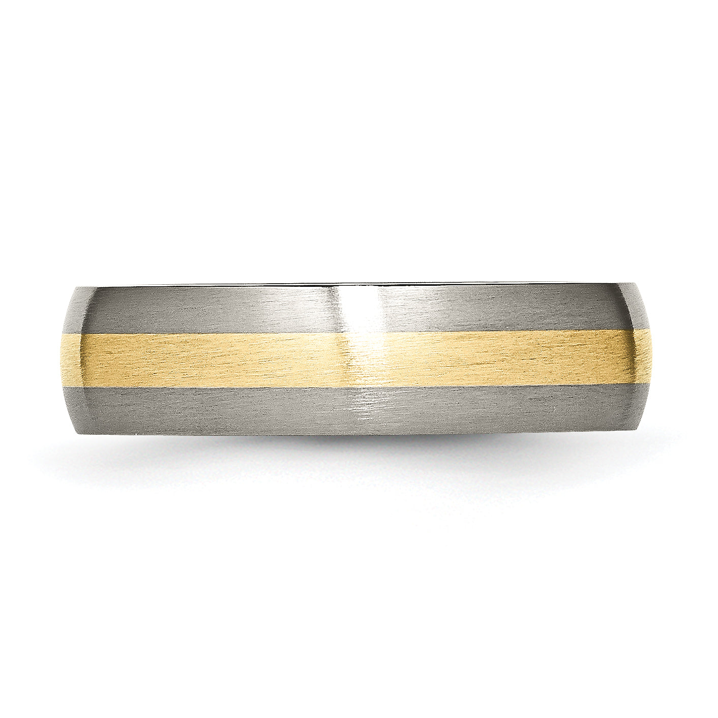 Inlay Wedding Band in Titanium & 14K Gold, 6mm