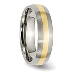 Inlay Wedding Band in Titanium & 14K Gold, 6mm