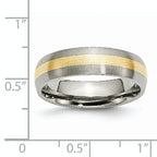 Inlay Wedding Band in Titanium & 14K Gold, 6mm