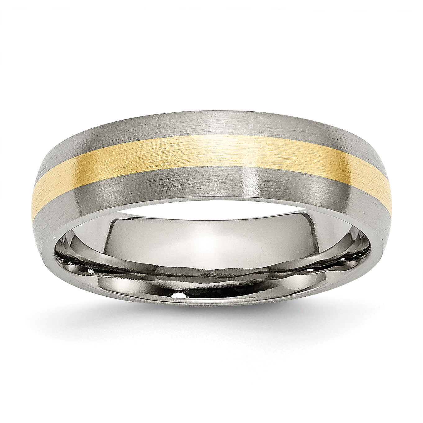 Titanium Brushed with 14k Gold Inlay 6mm Band Main image
