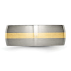 Inlay Wedding Band in Titanium & 14K Gold, 8mm
