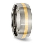 Inlay Wedding Band in Titanium & 14K Gold, 8mm