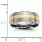 Inlay Wedding Band in Titanium & 14K Gold, 8mm
