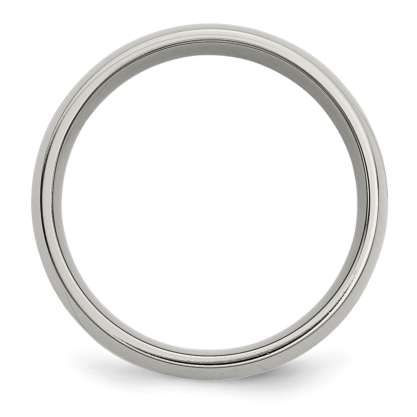 Unisex Titanium and 14K Gold Inlay Polished Wedding Band, Engravable