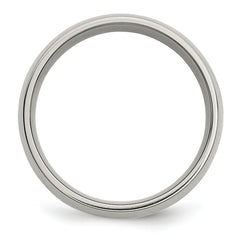 Unisex Titanium and 14K Gold Inlay Polished Wedding Band, Engravable