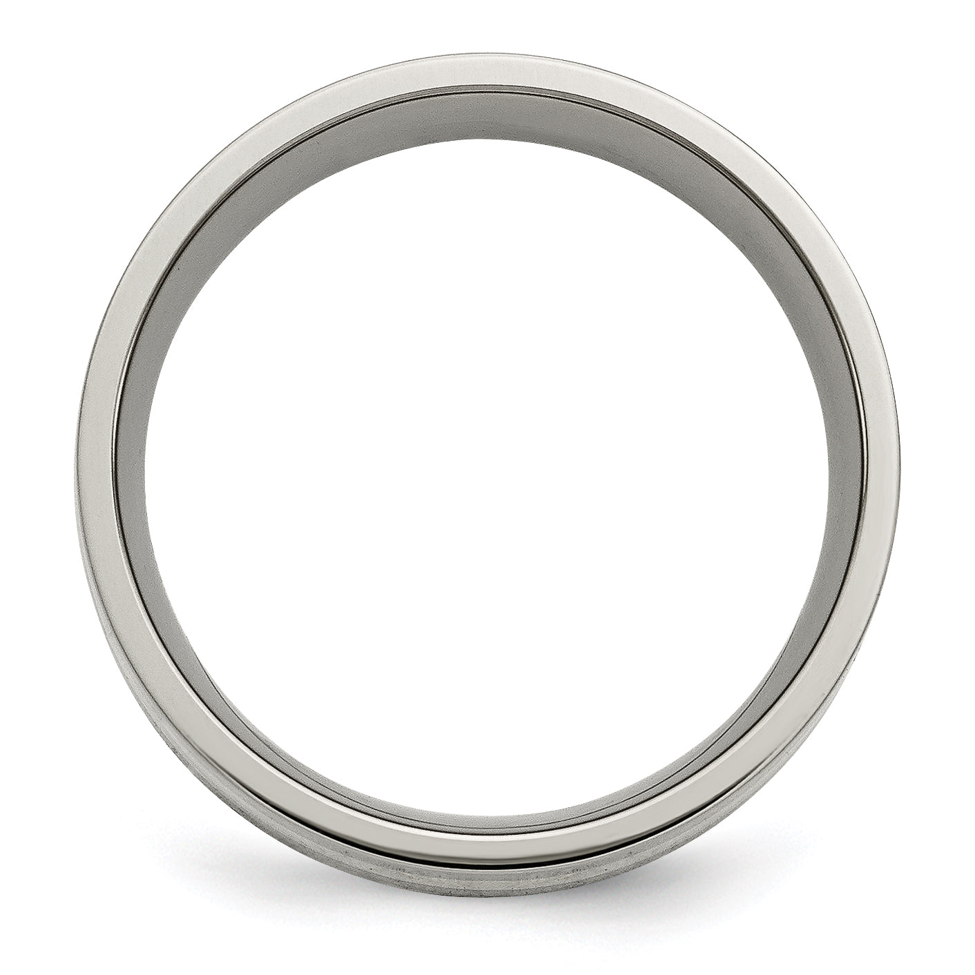 Titanium Wedding Band with 14K Yellow Inlay Engravable Unisex 8mm Polished