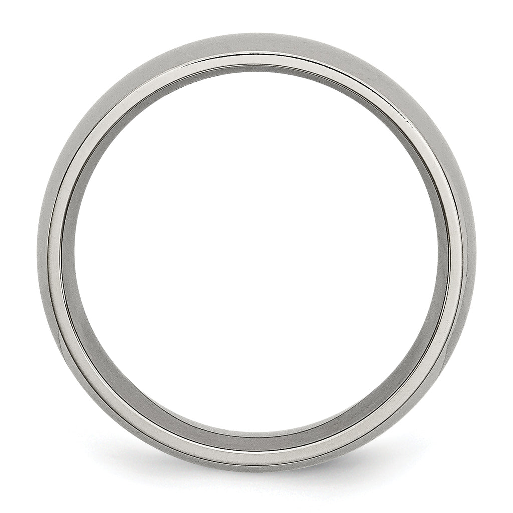 Comfort-Fit Half Round Wedding Band in Titanium, 7mm