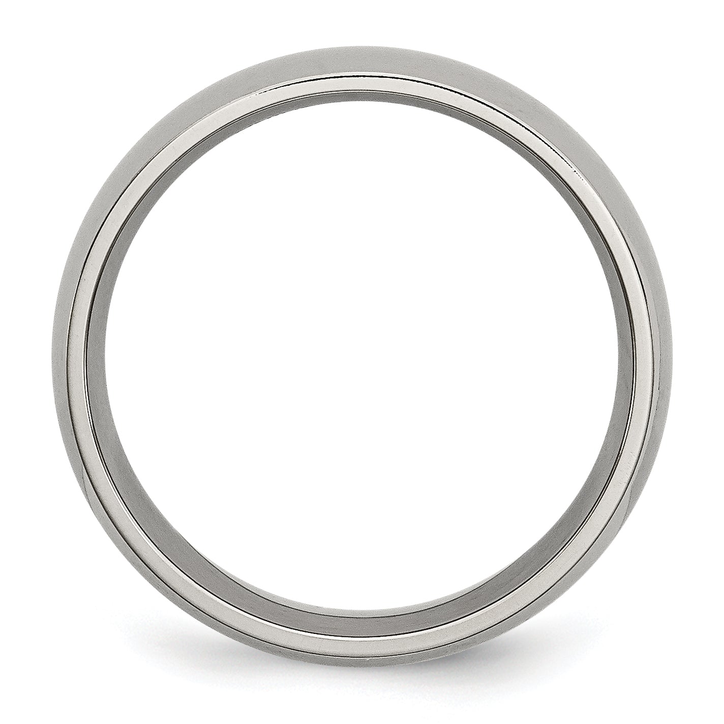 Comfort-Fit Half Round Wedding Band in Titanium, 7mm