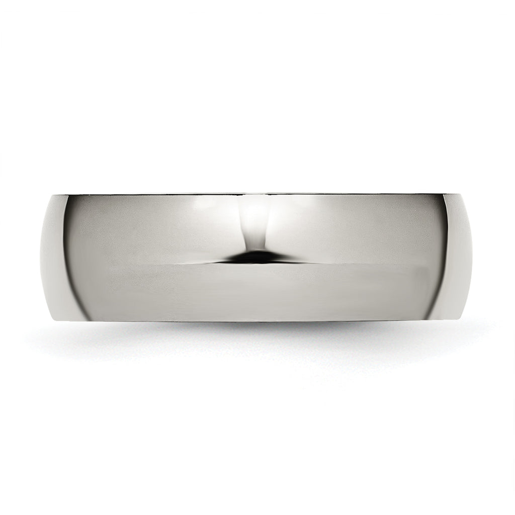 Comfort-Fit Half Round Wedding Band in Titanium, 7mm
