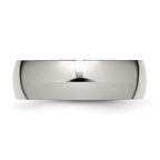 Comfort-Fit Half Round Wedding Band in Titanium, 7mm