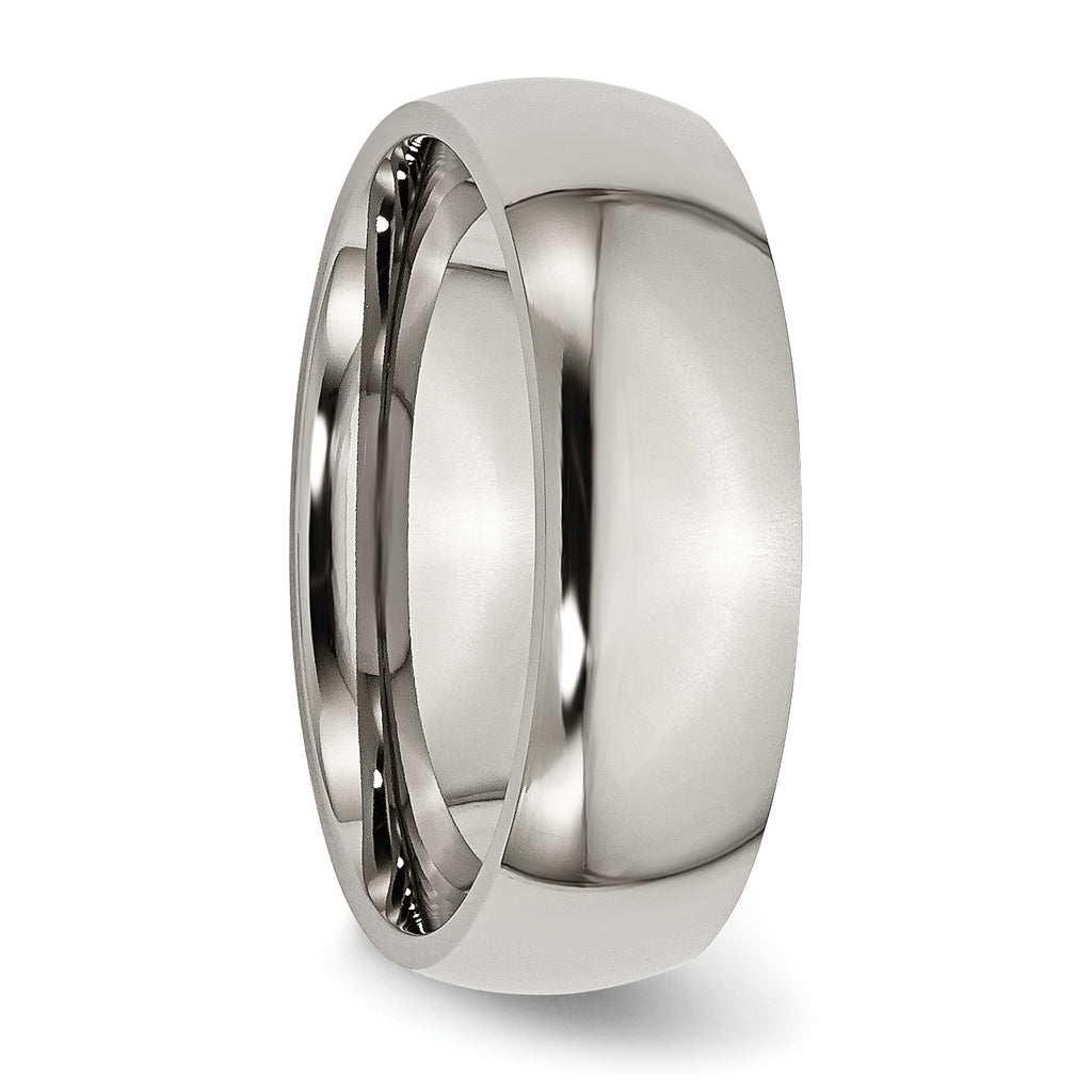 Comfort-Fit Half Round Wedding Band in Titanium, 7mm
