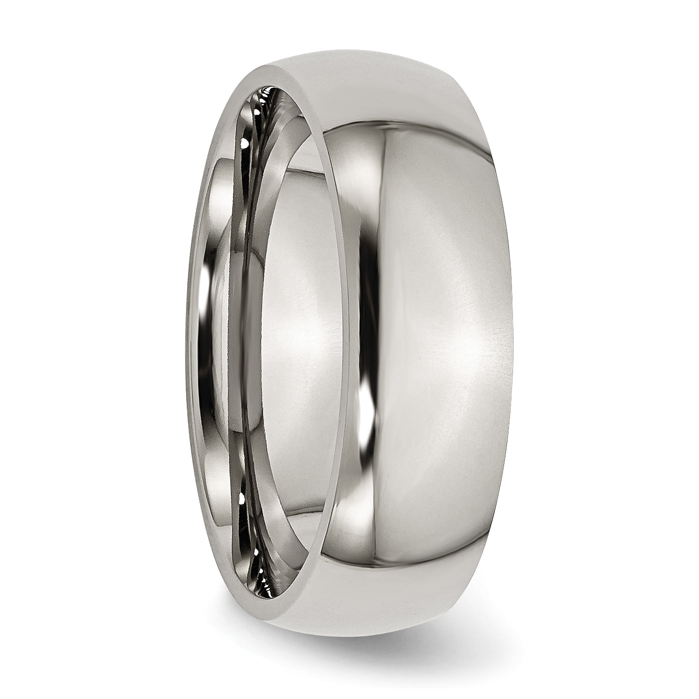 Comfort-Fit Half Round Wedding Band in Titanium, 7mm