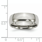 Comfort-Fit Half Round Wedding Band in Titanium, 7mm