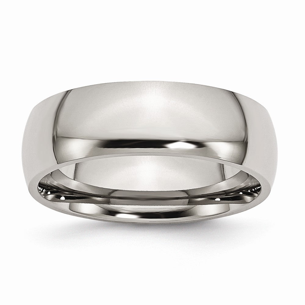 Chisel Titanium Polished 7mm Half Round Band Main image