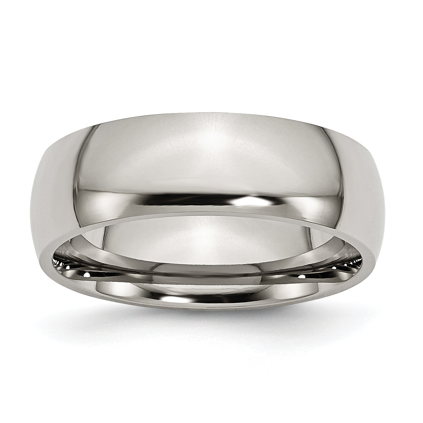 Titanium Polished 7mm Half Round Band Main image