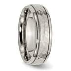 Hammered Comfort-Fit Wedding Band in Titanium, 7mm