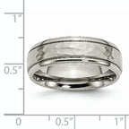 Hammered Comfort-Fit Wedding Band in Titanium, 7mm