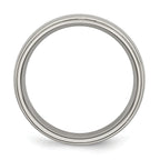 Ridged Edge Wedding Band in Titanium, 6mm