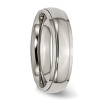 Ridged Edge Wedding Band in Titanium, 6mm