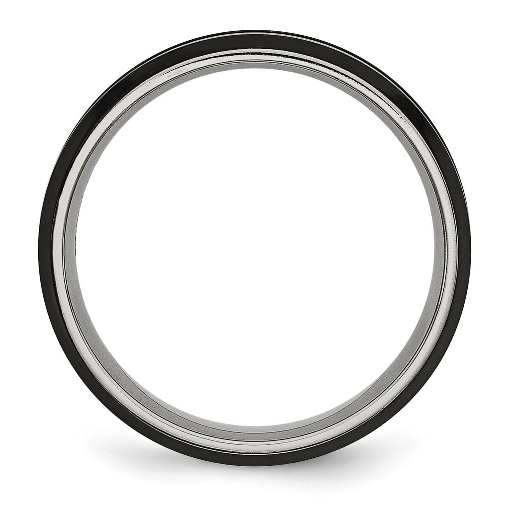 Titanium Unisex Wedding Band with Black Satin Finish