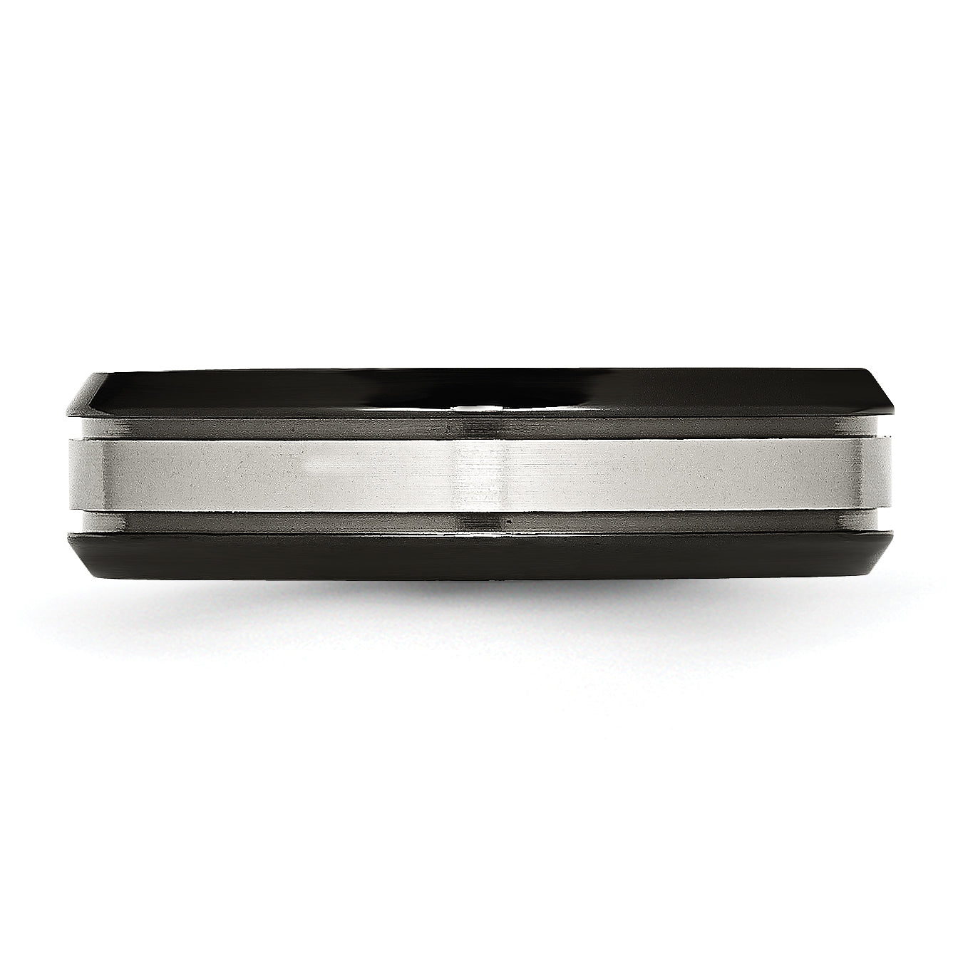 Titanium Unisex Wedding Band with Black Satin Finish