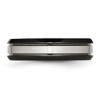 Titanium Unisex Wedding Band with Black Satin Finish