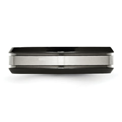 Titanium Unisex Wedding Band with Black Satin Finish