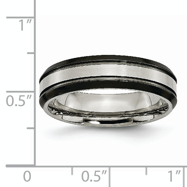 Titanium Unisex Wedding Band with Black Satin Finish