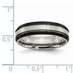 Titanium Unisex Wedding Band with Black Satin Finish