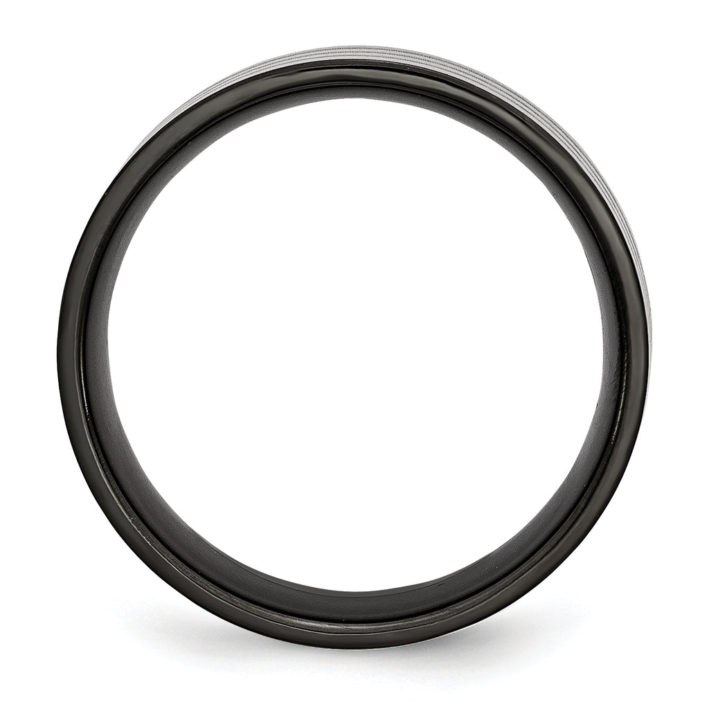 Black IP-Plated Wedding Band in Titanium, 8mm