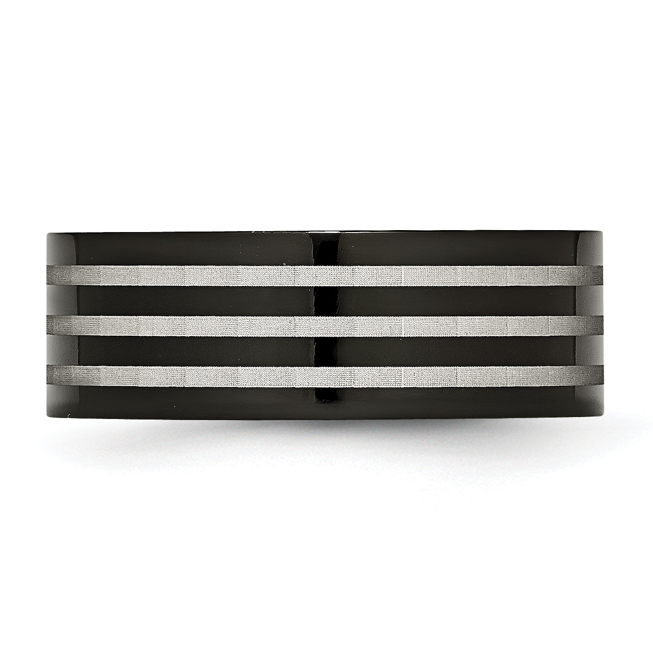 Black IP-Plated Wedding Band in Titanium, 8mm