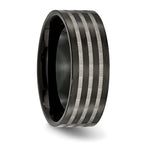 Black IP-Plated Wedding Band in Titanium, 8mm