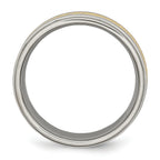 Sophia Jewelers Unisex Titanium Wedding Band with Yellow Gold IP Finish