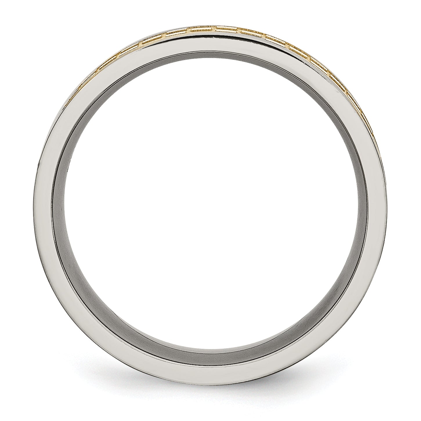Sophia Jewelers Titanium Unisex Wedding Band with Yellow Satin Finish Secondary image