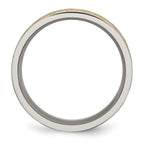 Sophia Jewelers Titanium Unisex Wedding Band with Yellow Satin Finish