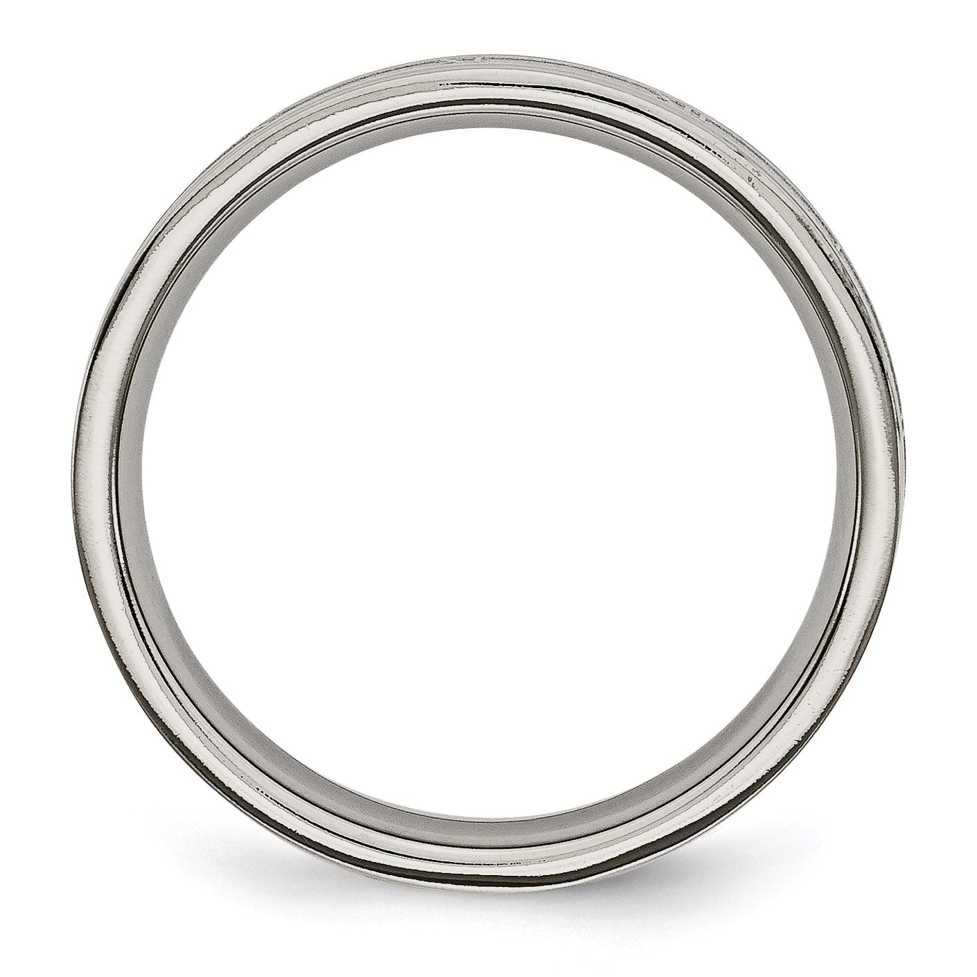 Titanium Unisex Wedding Band with Roman Numerals and Brushed Finish