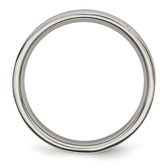 Titanium Unisex Wedding Band with Roman Numerals and Brushed Finish