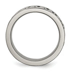 Chain Inlay Comfort-Fit Wedding Band in Titanium, 7mm