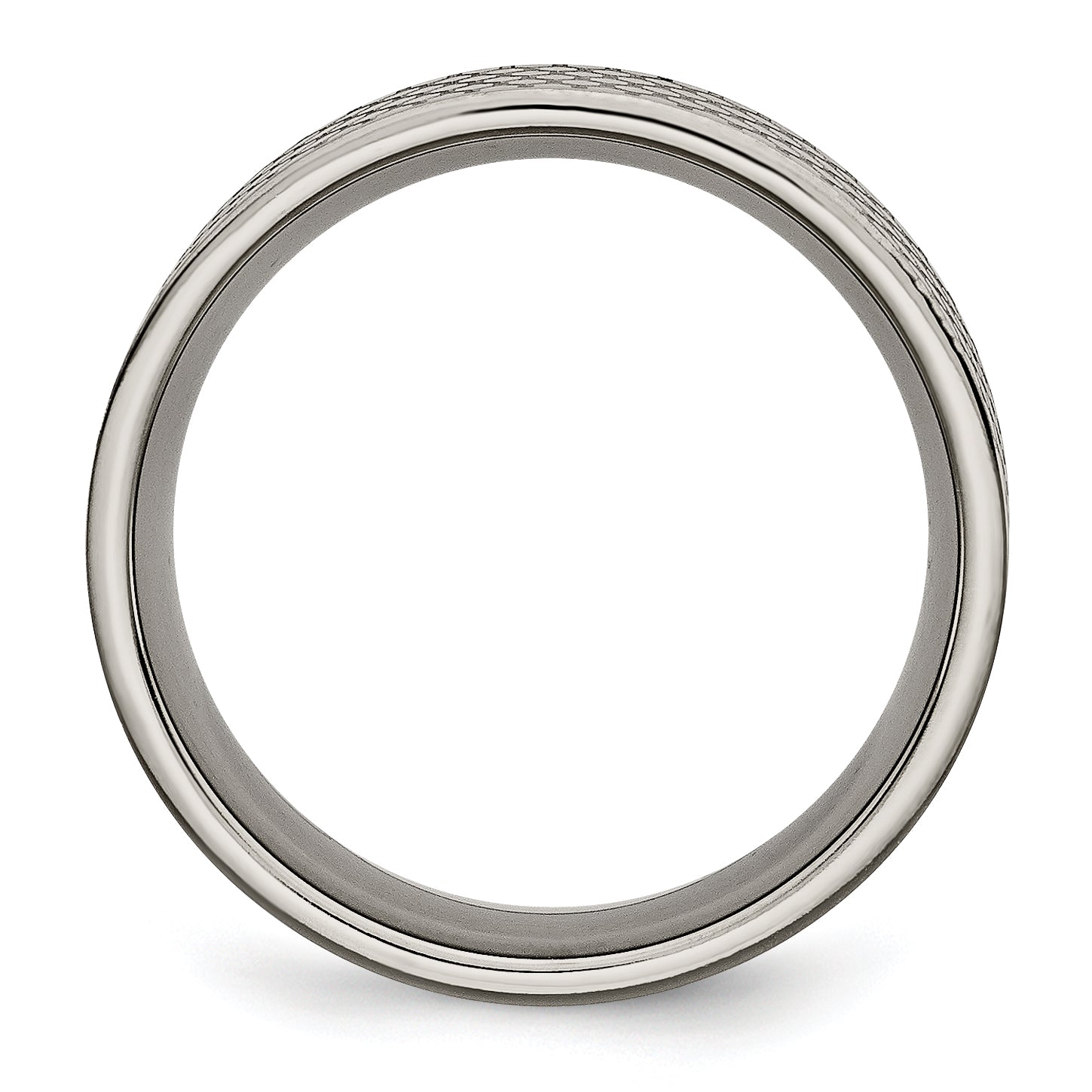 Brushed Patterned Wedding Band in Titanium, 8mm Secondary image