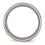 Brushed Patterned Wedding Band in Titanium, 8mm