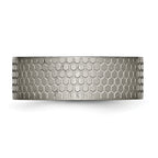 Brushed Patterned Wedding Band in Titanium, 8mm