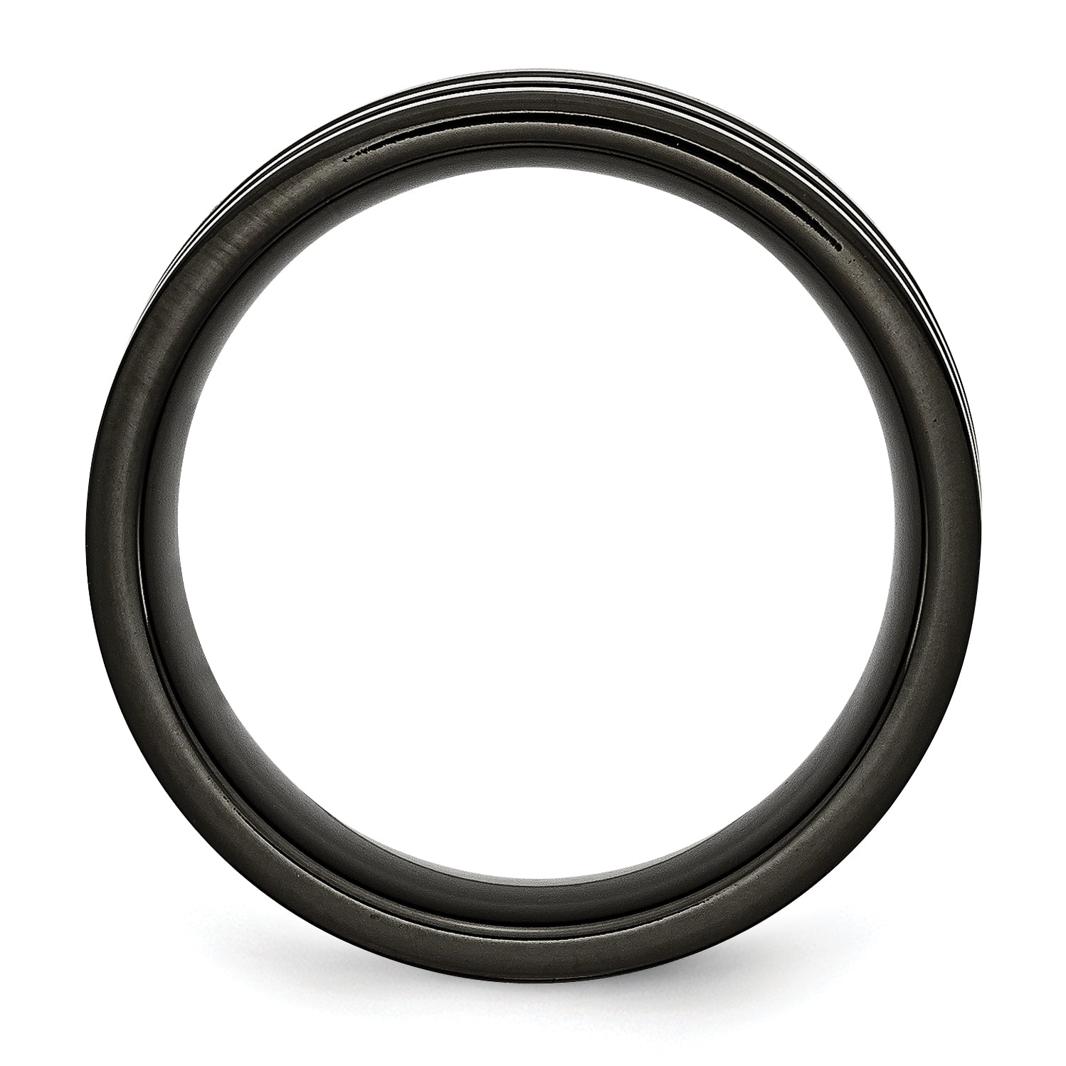 Carbon Fiber Inlay Wedding Band in Black Titanium, 8mm