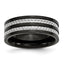 Titanium Polished Black IP-plated with Grey Carbon Fiber Inlay 8mm Band
