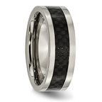 Carbon Fiber Inlay Wedding Band in Titanium, 8mm