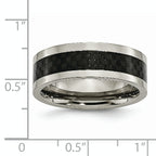 Carbon Fiber Inlay Wedding Band in Titanium, 8mm