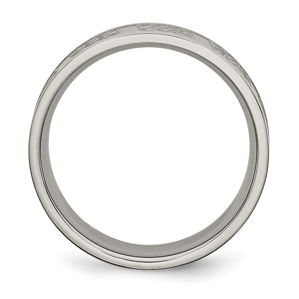 Fancy Design Wedding Band in Titanium, 7mm
